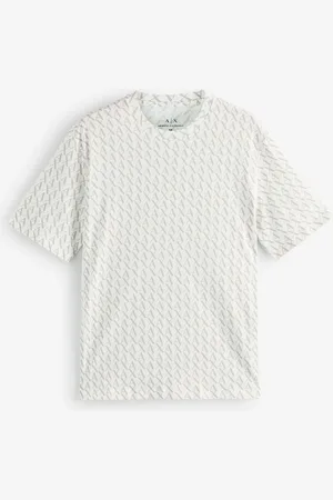 Armani Exchange All Over Logo White 100% Cotton T-ShirtL