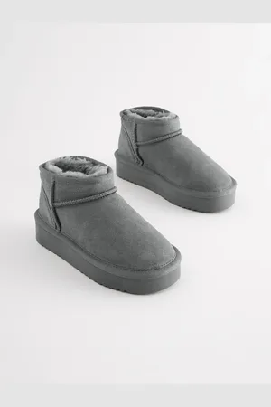 Next Suede Faux Fur Lined Pull On Ankle BootsEU 33 (UK 1)