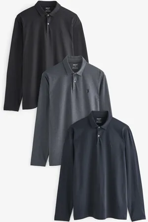 Next Long Sleeve Jersey Polo Shirts 3 PackM