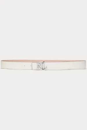 Ralph Lauren Logo Reversible Pebbled Leather White BeltXL