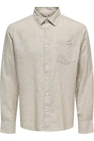 Only & Sons Regular Fit Linen Blend Long Sleeve ShirtM