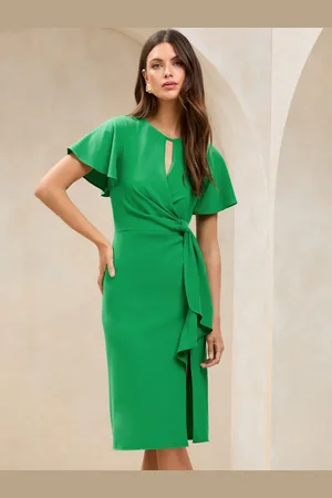 Lipsy London Flutter Sleeve Tie Side Midi Dress44