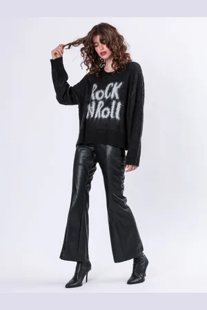 Religion Oversized Heart Jumper with Rock N Roll Jaquard34