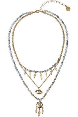 Bibi Bijoux Gold Tone Dreamcatcher Beaded Layered NecklaceJeden