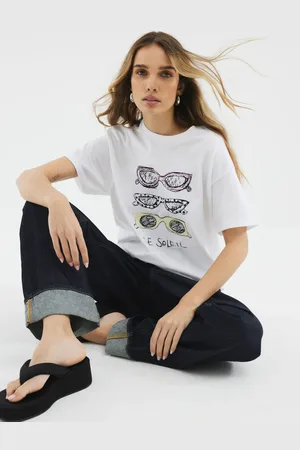 River Island Sketch Sunglasses 100% Cotton T-ShirtXS