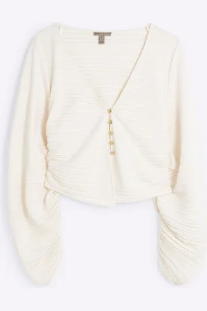 River Island Banana Sleeve Plisse Top36