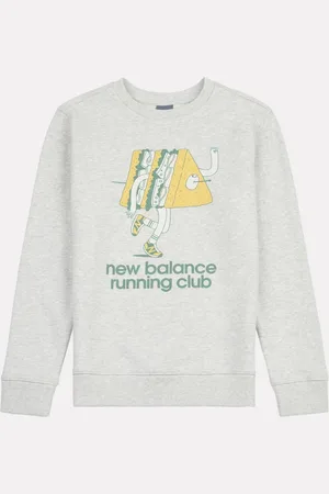New Balance Kids Running Club Cartoon Graphic Crew 100% Cotton Sweatshirt128134 cm