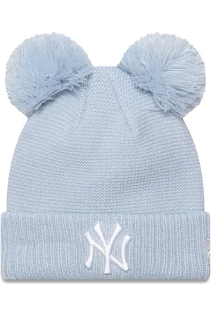 New Era Blue Girls New York Yankees Double Bobble Knit Beanie116122 cm