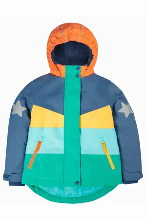 Frugi Blue Waterproof Colourblock Snow And Ski Coat1