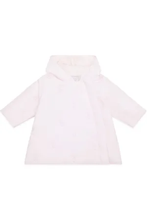 Emile et Rose Pink Microfibre Jacket With All-Over Embriodered Bunny & Hood56 cm