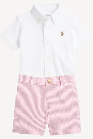Ralph Lauren Baby Boys Oxford Shirt Seersucker Shorts Set8692 cm