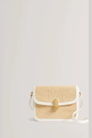 Ted Baker Kkassie Twist Lock Detail Small Raffia Cross-Body BagJeden