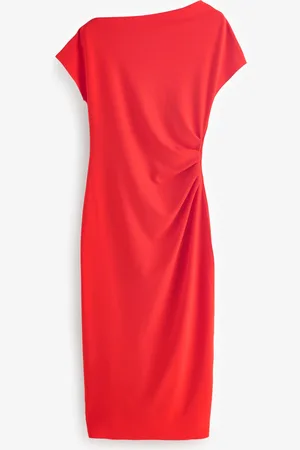 French Connection Valetta Off Shoulder Midi DressS
