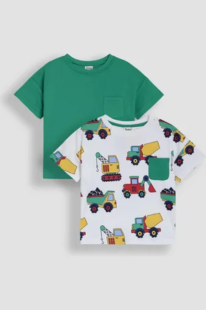 JoJo Maman Bébé Printed and Plain T-Shirts 2 Pack110116 cm
