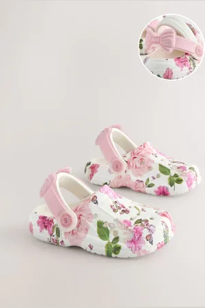 Ted Baker Girls White Clogs with Ankle Strap and BowEU 26.5 (UK 9)