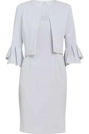 Gina Bacconi Silver Melissa Crepe Dress And Jacket Set38