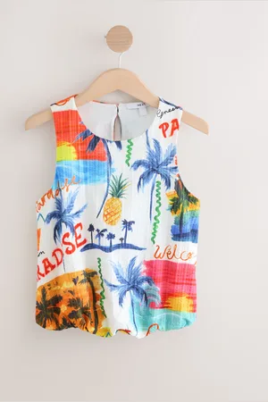 Next 100% Cotton Sleeveless Bubble Hem TopEU 40 (UK 12)