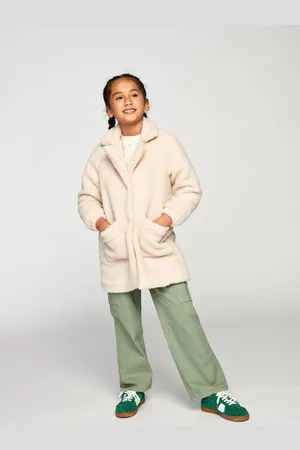 ONLY Cream Cosy Borg Teddy Button Up Coat11 lat (146 cm)