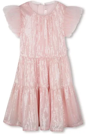 Billieblush Pink Iridescent Party Occasion Dress With Mesh Frill Sleeves4 lat (104 cm)