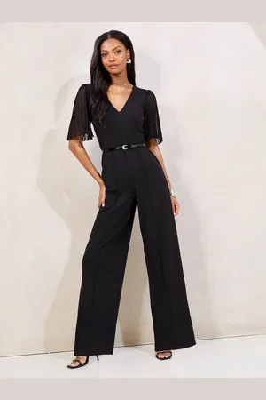 Lipsy London Pleated Sleeve V Neck Jumpsuit40