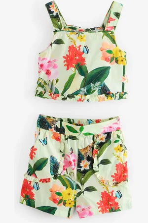 Ted Baker Multi Tropical Print Woven 100% Cotton Top & Short Set 2 Piece122128 cm
