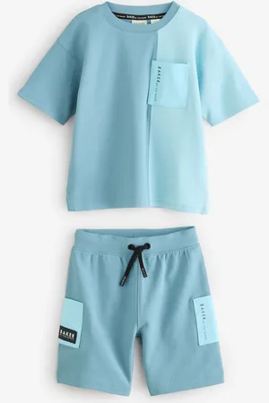 Ted Baker Blue Colourblock T-Shirt and Shorts Set4