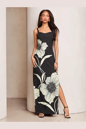 Lipsy London Floral Stem Printed Strappy Midi Dress42
