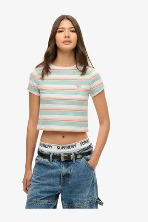 Superdry Vintage Stripe Crop T-Shirt44