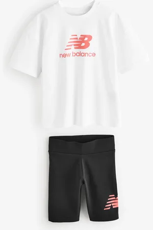 New Balance Kids Stacked Logo 100% Cotton T-Shirt & Cycle Shorts Set140146 cm