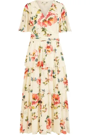 Yumi Floral Mesh Tiered Maxi Dress52