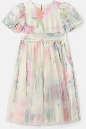 Angel & Rocket Printed Mesh Puff Sleeve Dress13 lat (158 cm)