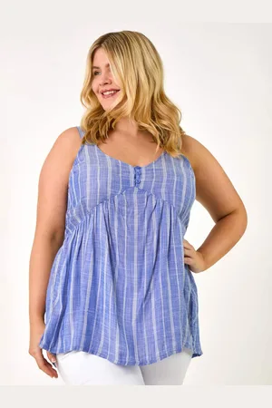 Roman Curve Stripe Woven Button TunicEU 54-56 (UK 26-28)