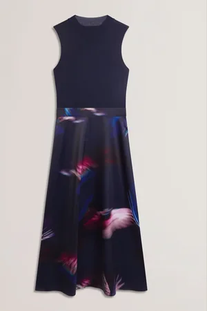 Ted Baker Marlyee Jersey High Neck Top Printed Midi Skirt36