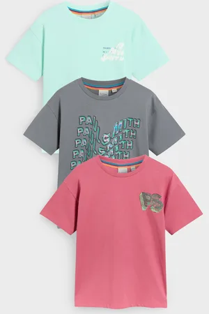 Paul Smith Boys Red/Mint Green 100% Cotton Signature Relaxed T-Shirts Set 3 Pack152158 cm