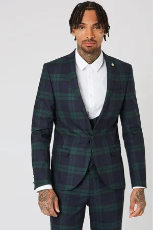 Twisted Tailor Skinny Fit Ginger Wool Tartan Jacket50 Regular (UK 40 R)