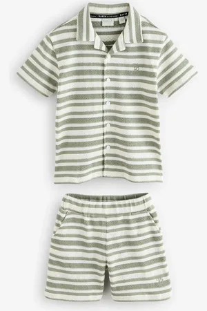 Ted Baker Green Stripe Textured Shirt And Shorts Set13 lat (158 cm)