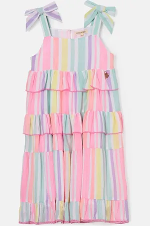 Angel & Rocket 100% Cotton Pinki Nola Multi Bright Stripe Dress8 lat (128 cm)