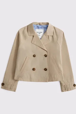 Abercrombie & Fitch Cropped Trench Coat With Heart Lining122128 cm