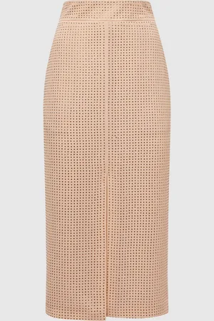 Reiss Brooklyn Embellished High Rise Midi Skirt38
