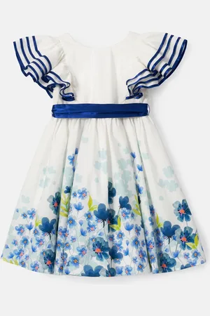 Angel & Rocket 100% Cotton Border Print Emillie Tie Sash Dress9 lat (134 cm)