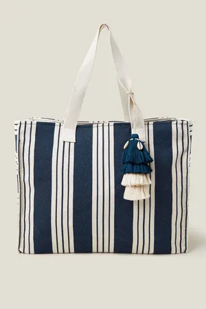 Accessorize Duża torba plażowa w paski Jeden