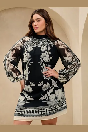 Lipsy London Long Sleeved Printed Shift DressEU 46 (UK 18)