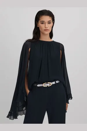 Reiss Francesca Pleated Cape Style Top34