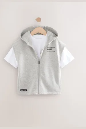 Next Dropped Shoulder Sleeveless Zip Through Hoodie and T-Shirt Set (3-16yrs)158164 cm