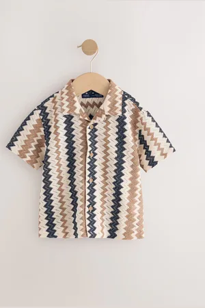 Next Short Sleeves Textured Stripe Shirt (3mths-7yrs)104110 cm