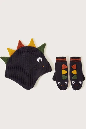 Monsoon Dinosaur Hat and Mittens Set3