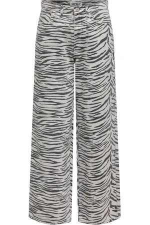 ONLY High Waist Wide Leg Zebra Print Jeans26 R