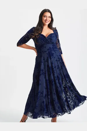 Scarlett & Jo Elizabeth Velvet Flocked Mesh Maxi Gown40