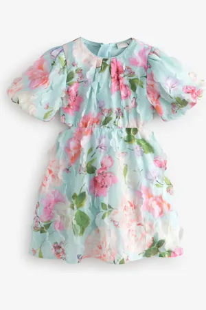 Ted Baker Mint Green 3D Floral Puff Sleeve Dress13 lat (158 cm)