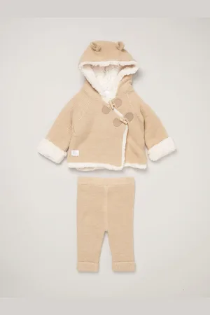 Rock-a-bye Baby Boutique Grey 100% Cotton True Knit Cardigan with Sherpa Lining and Double Knit Trousers Outfit Set3
